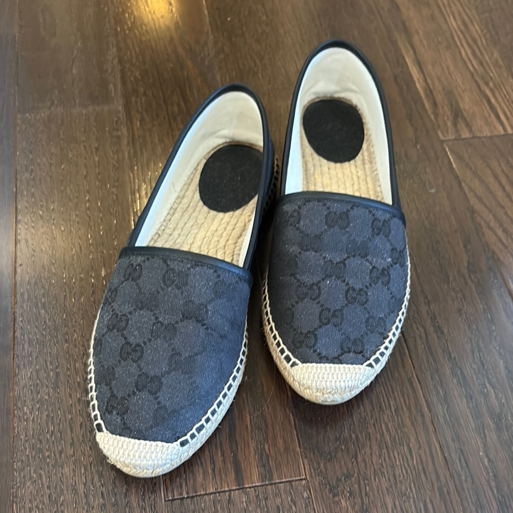Gucci Black Espadrilles with Jute Soles